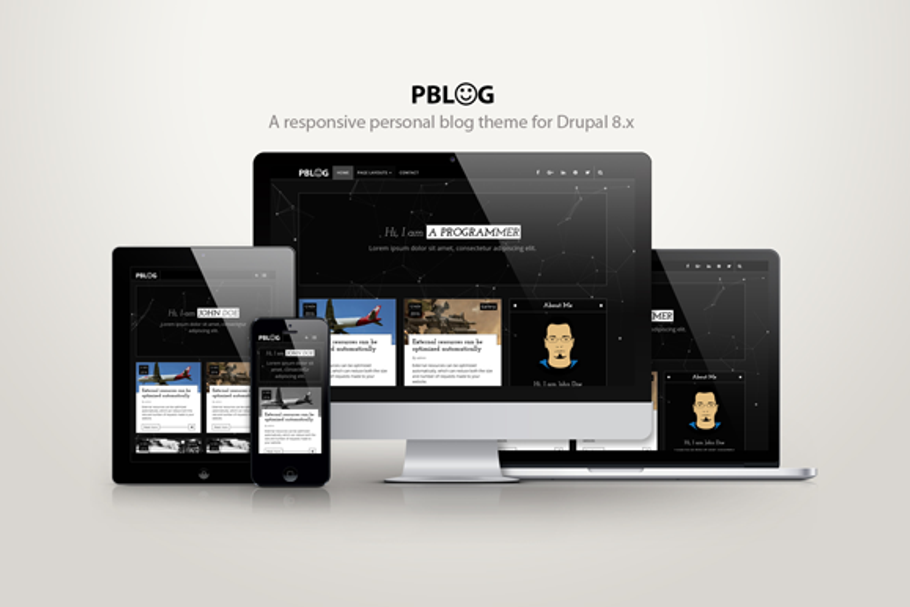 Pblog - A personal blog theme in Drupal Themes - product preview 8