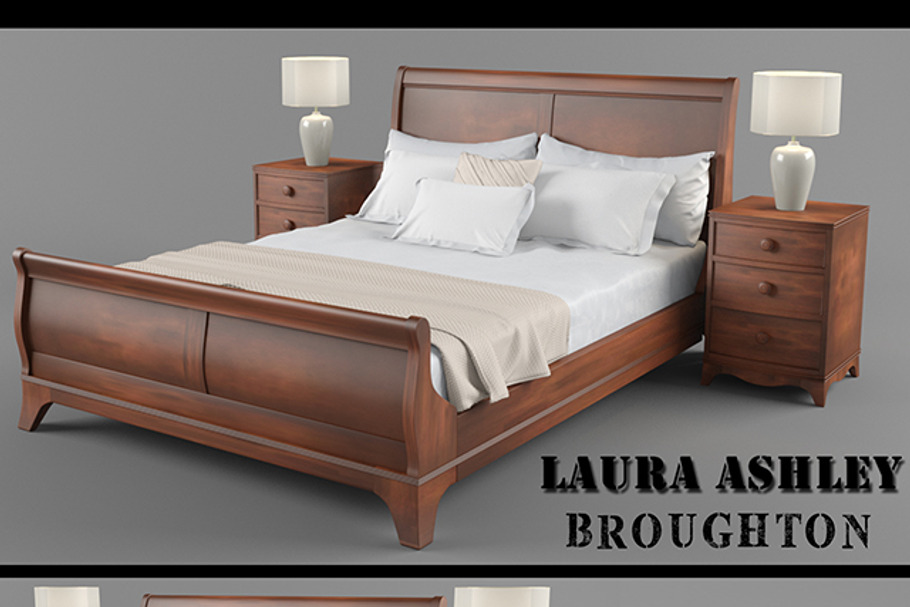 Laura Ashley Broughton Bed 3d Model in Furniture - product preview 8