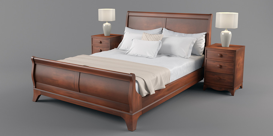 Laura Ashley Broughton Bed 3d Model in Furniture - product preview 1