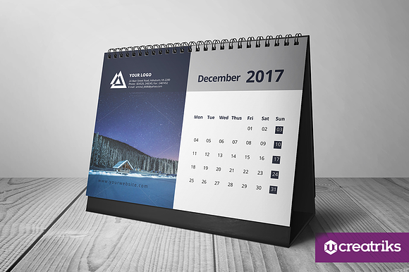Desk Calendar 2017 - v13  in Presentation Templates - product preview 2