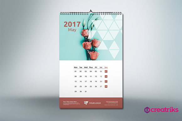 Wall Calendar 2017 - v017 in Presentation Templates - product preview 2