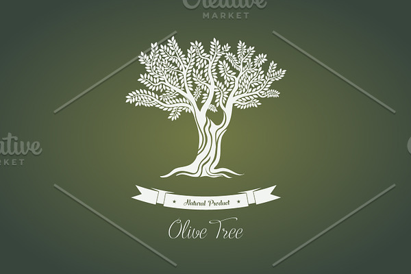 Olive tree logo with branches