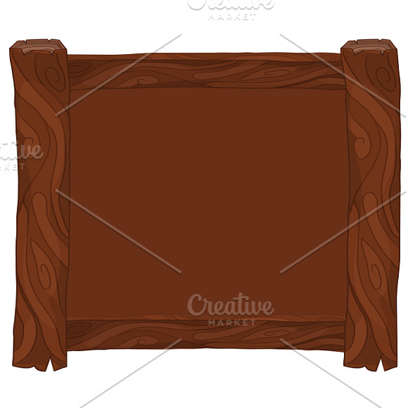 Light and dark brown wooden frame in Illustrations - product preview 1