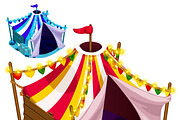 Open festive circus tent