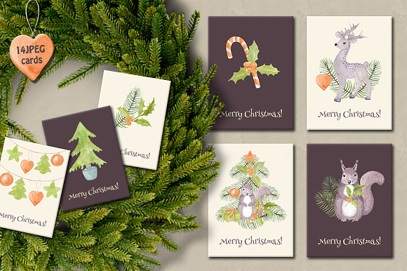 Christmas watercolor in Illustrations - product preview 3