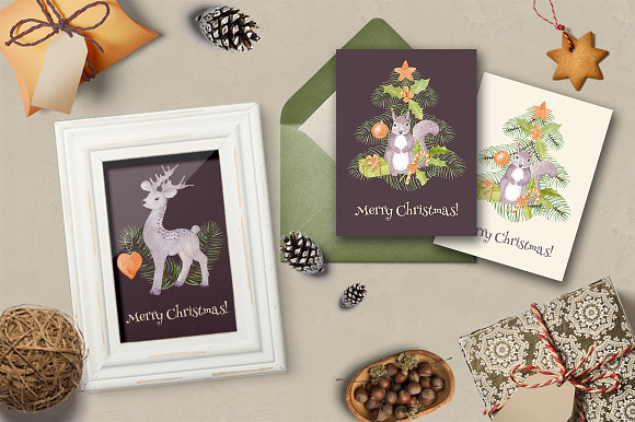 Christmas watercolor in Illustrations - product preview 4