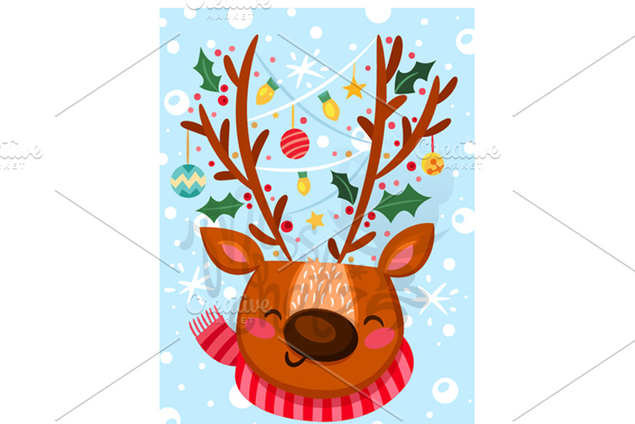 Holiday Reindeer in Illustrations - product preview 8
