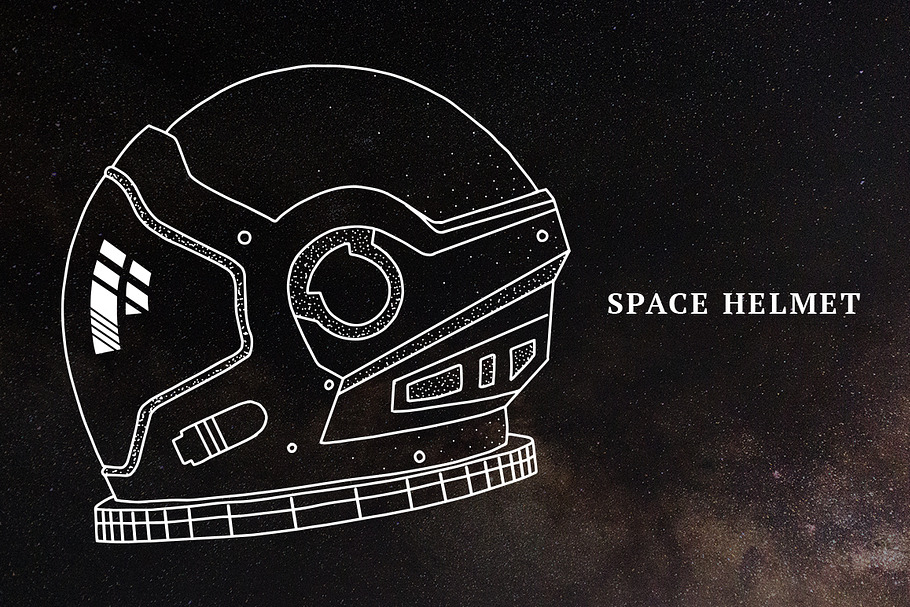 Hand-Drawn Space Helmet in Illustrations - product preview 8