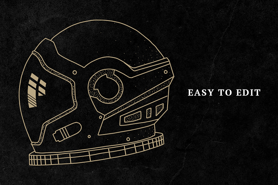 Hand-Drawn Space Helmet | Custom-Designed Illustrations ~ Creative Market