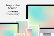 Responsive Screen Simple Mockups Set