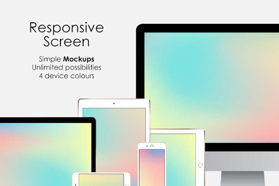 Responsive Screen Simple Mockups Set