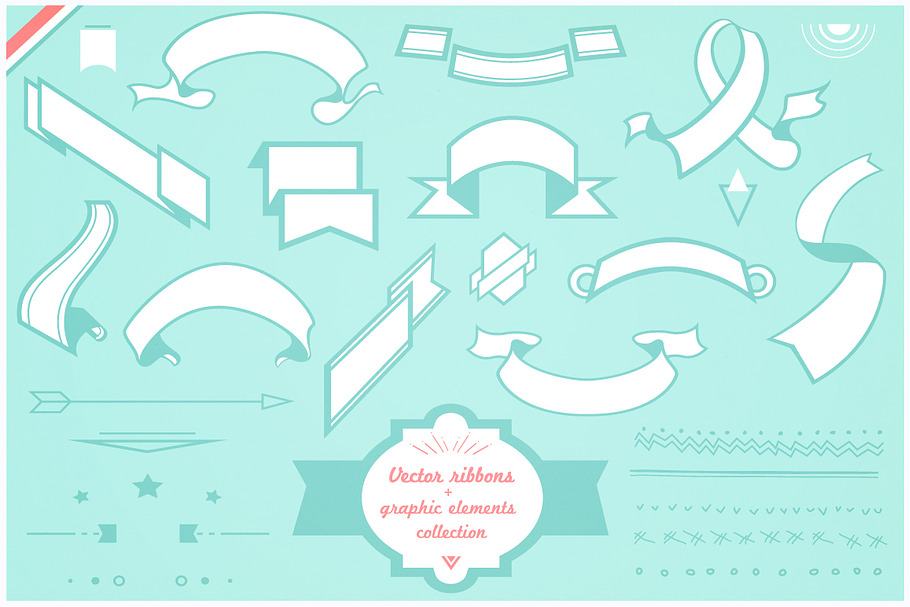 vector ribbons and graphic elements