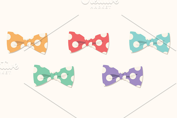 Bow Ties & Neckties Clipart Set in Illustrations - product preview 1