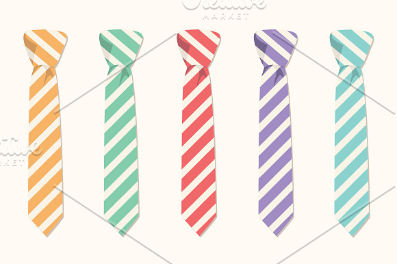 Bow Ties & Neckties Clipart Set in Illustrations - product preview 2