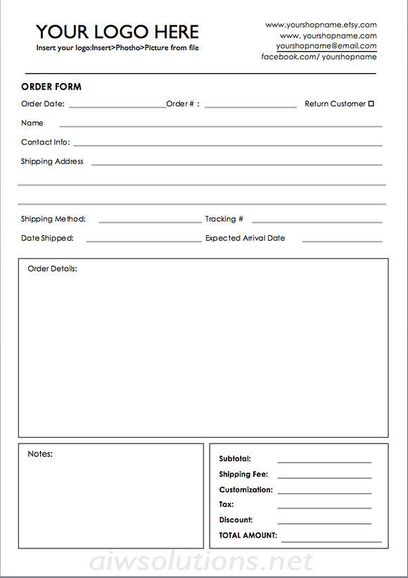 Order Form-id22 in Stationery Templates - product preview 3