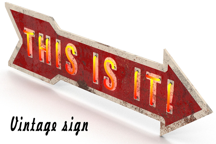 Vintage neon sign in Architecture - product preview 8