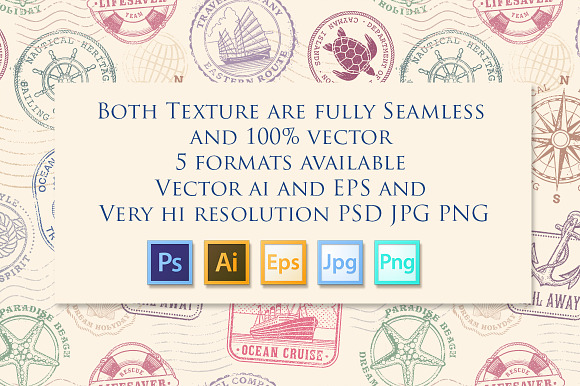 Sea Stamps Seamless Texture in Textures - product preview 2