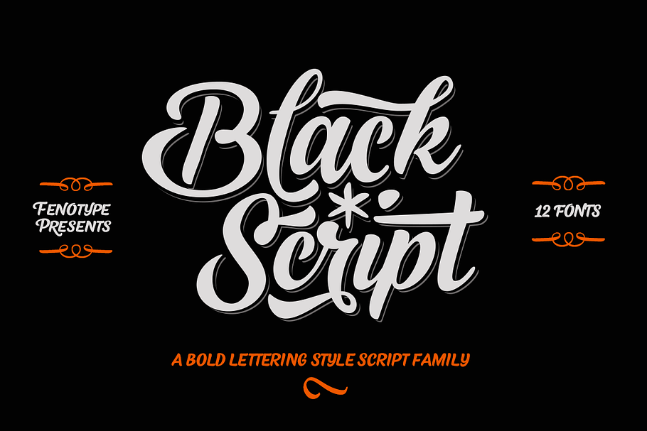 Black Script -12 fonts + extras pack in Script Fonts - product preview 8