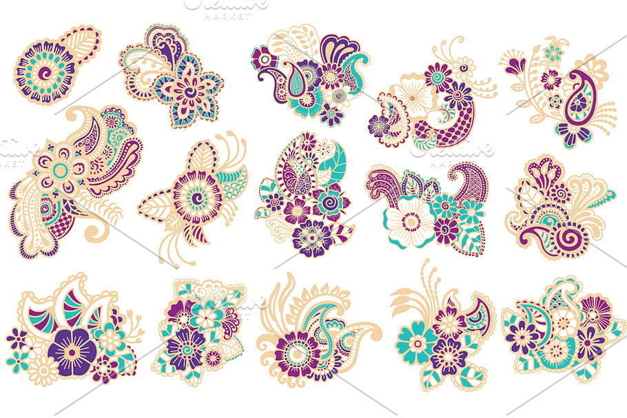 Collection of mehndi patterns in Illustrations - product preview 8