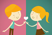 boy and girl one love one heart