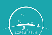 summer logo icon on blue background