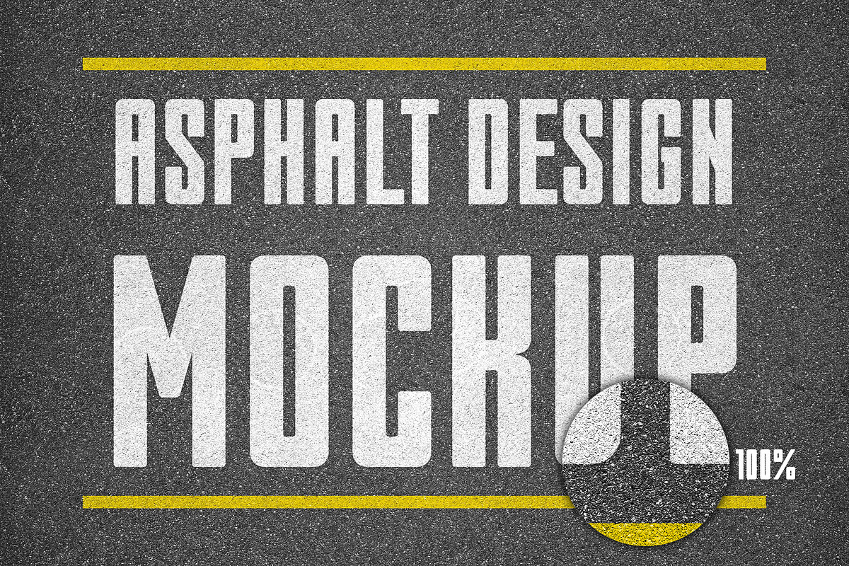 Asphalt texture design mockup in Textures - product preview 8
