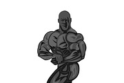 bodybuilder posing,vector