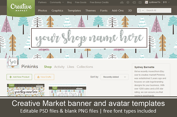 Shop banner and avatar set for CM in Website Templates - product preview 1