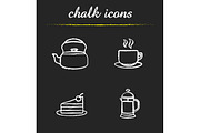 Tea and coffee. 4 icons. Vector