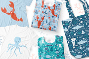 "Under The Sea" patterns and clipart