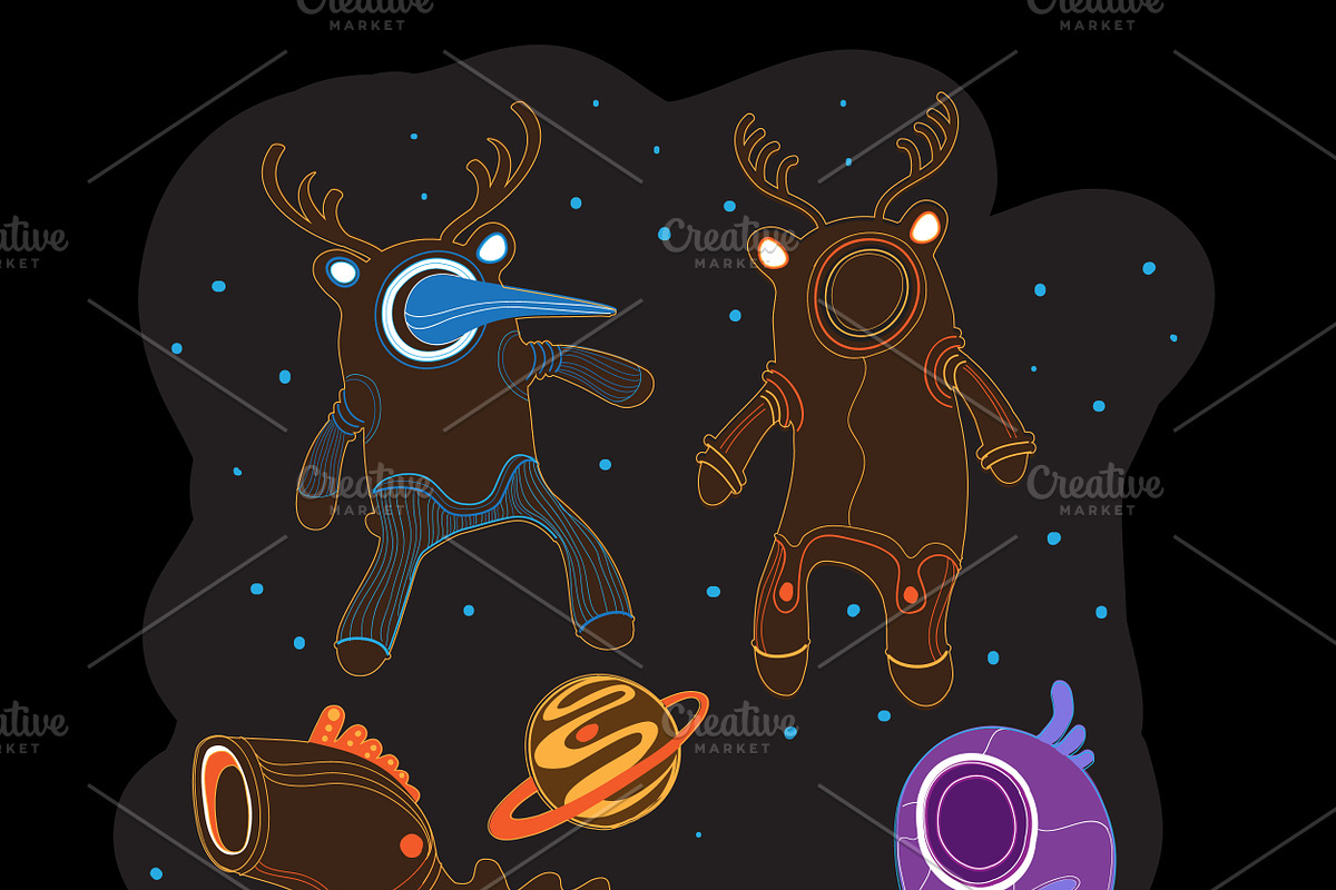 Ethnic aliens set in vector in Illustrations - product preview 8