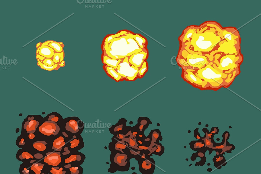 Explosion burst animation frames in Illustrations - product preview 8