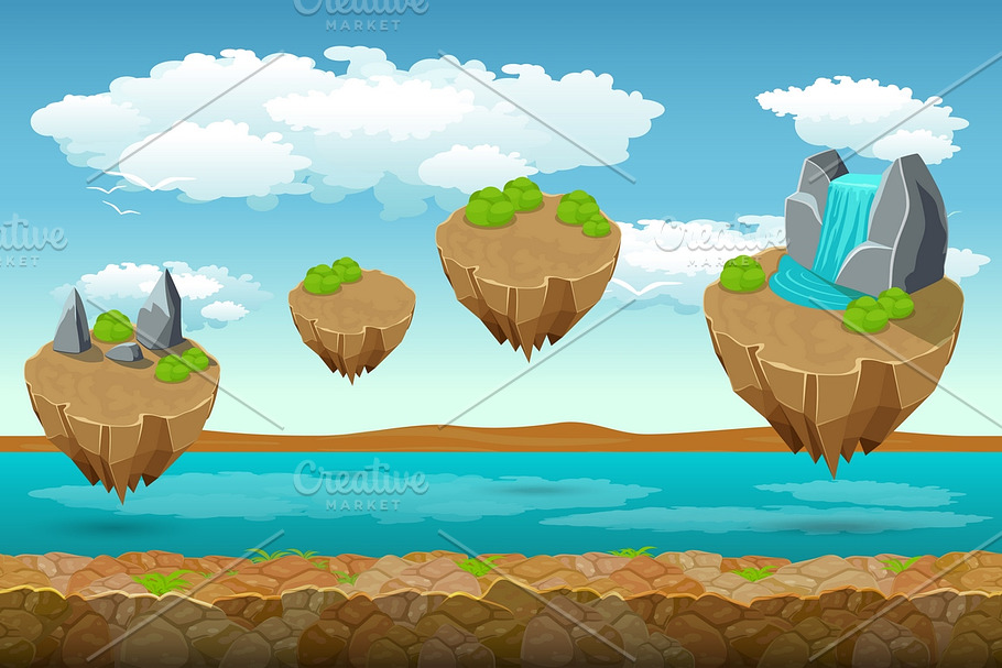 Jumping islands game pattern in Illustrations - product preview 8