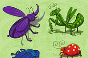 Cute insects set