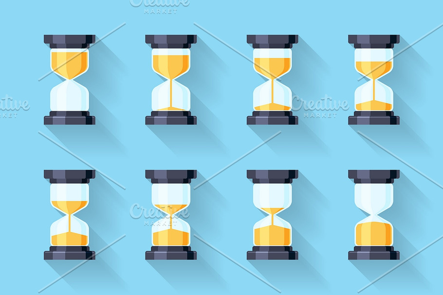Sandglass flat icons vector in Graphics - product preview 8