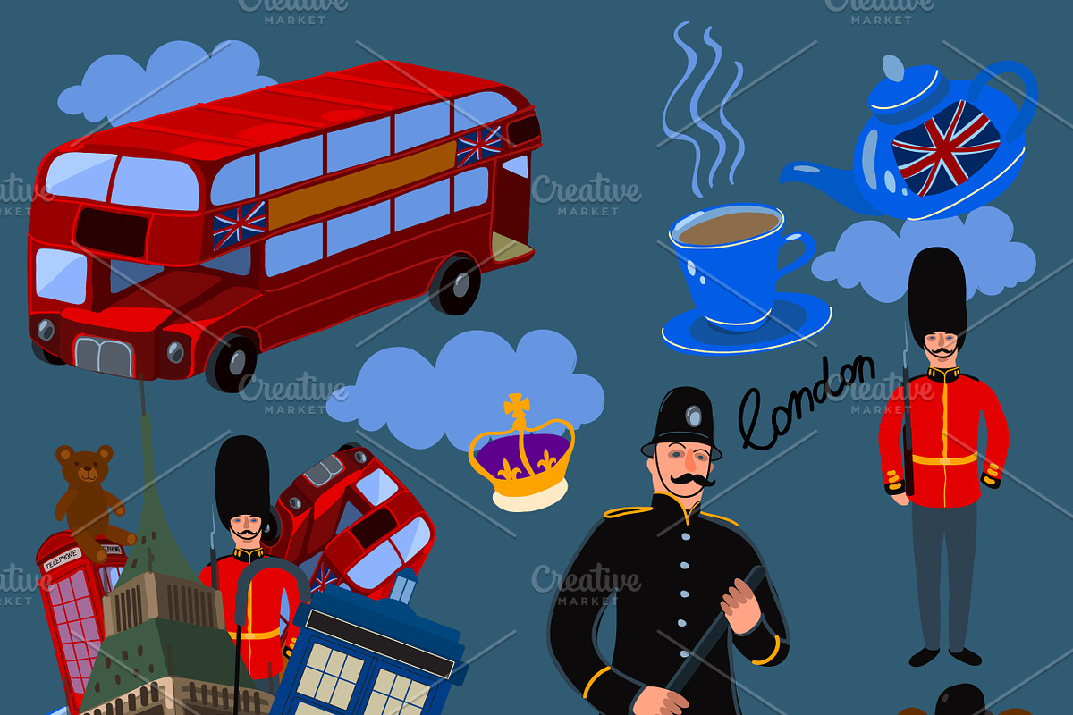 Symbols of London set in Illustrations - product preview 8