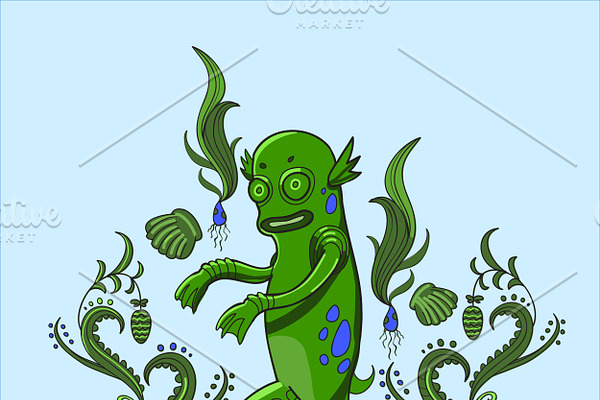 Swamp monster illustration