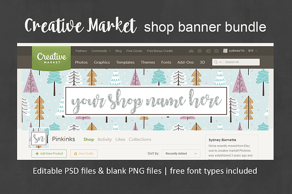 Shop banner and avatar set for CM in Website Templates - product preview 3