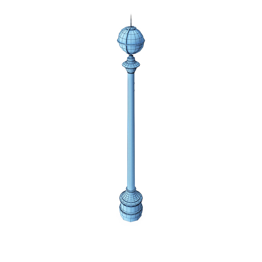 Retro Street Lamp Low poly 3d model in Architecture - product preview 4