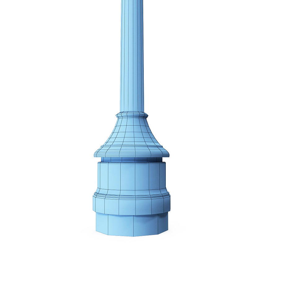 Retro Street Lamp Low poly 3d model in Architecture - product preview 5