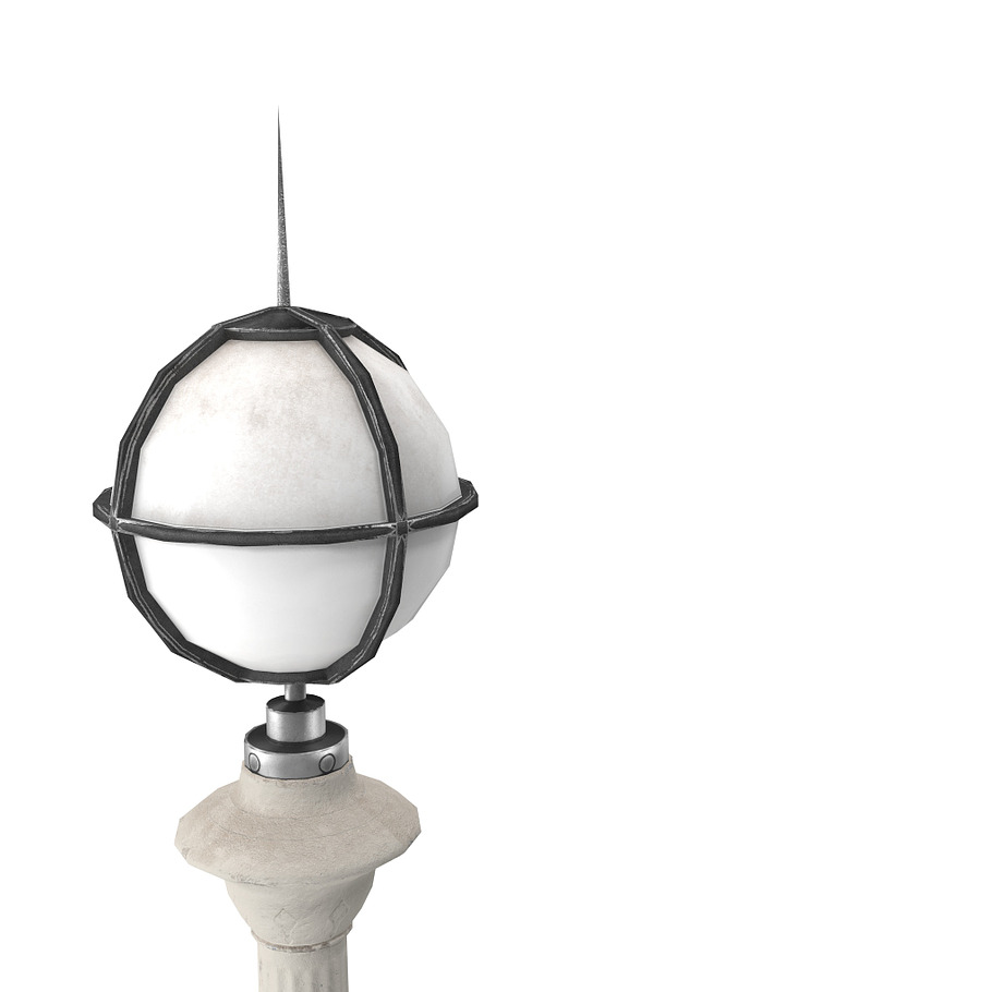 Retro Street Lamp Low poly 3d model in Architecture - product preview 6