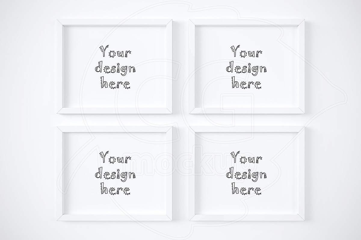 Set of four simple frame mockups in Print Mockups - product preview 8