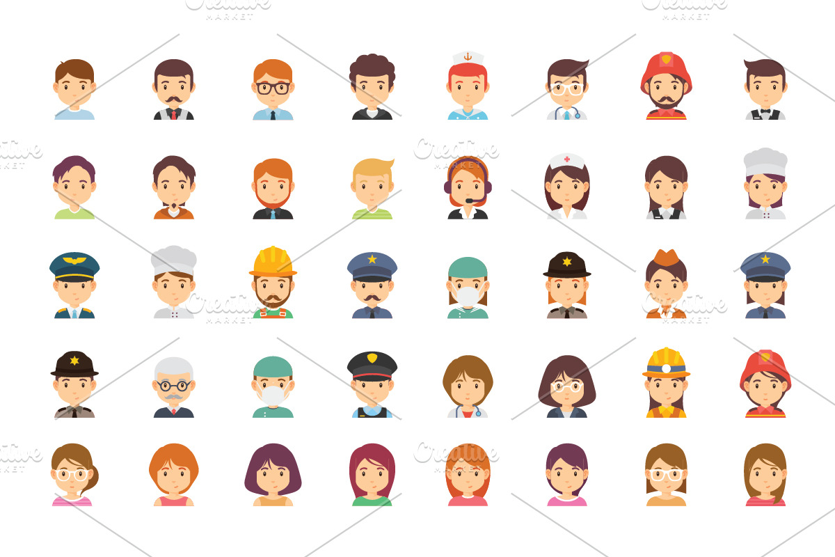 40 People Avatars in People Icons - product preview 8