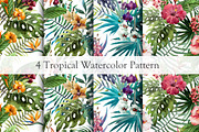 Set of Tropical Floral Patterns