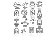 Business management icons. Pack 12.