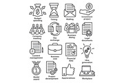 Business project planning icons