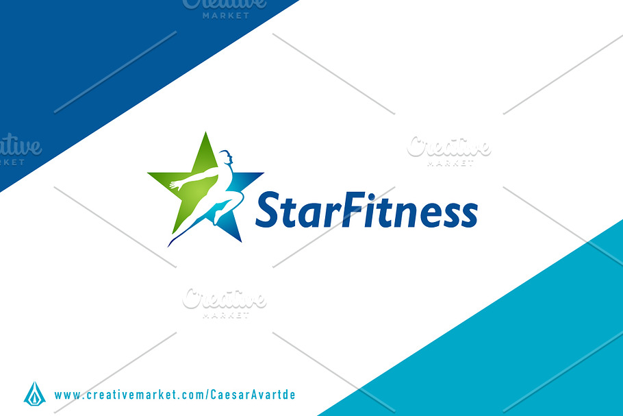 Fitness Star in Logo Templates - product preview 8