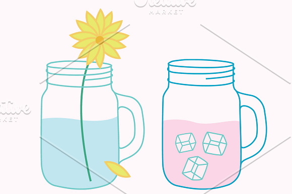 Mason Jars Clipart Vector Set in Illustrations - product preview 1