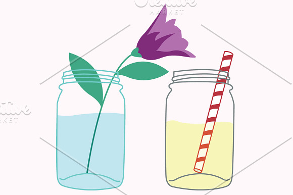 Mason Jars Clipart Vector Set in Illustrations - product preview 2