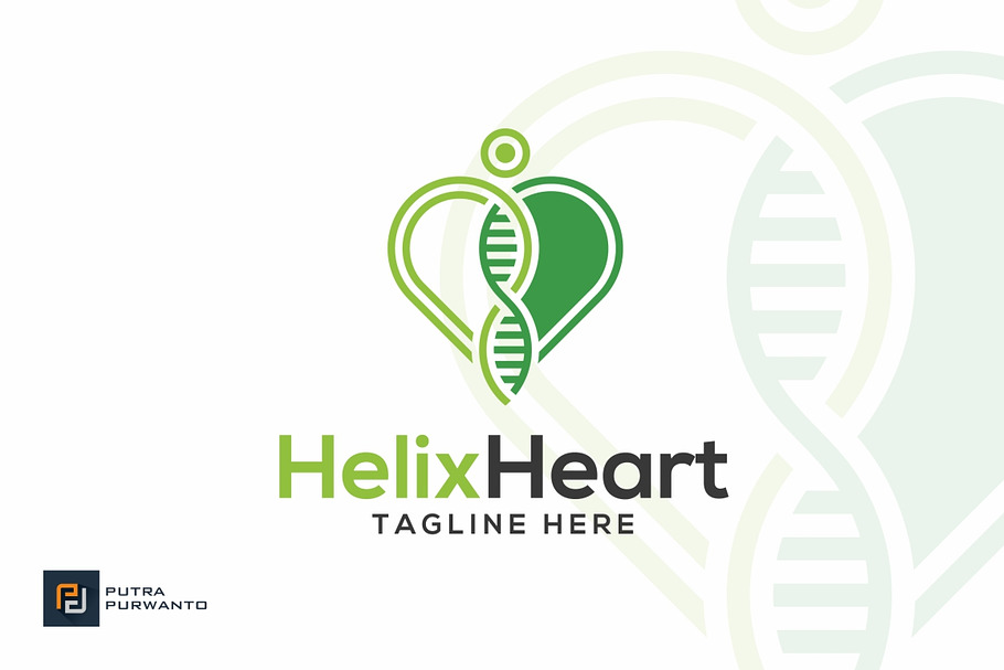 Helix Heart - DNA Logo in Logo Templates - product preview 8